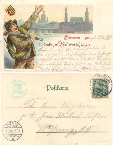 Dresden XIII. Deutsches Bundesschiessen 8. bis 15. Juli 1900