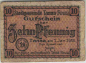 Preview: 07922 Tanna, Thuringia: 10 Pfennig emergency money note, 1920