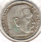 Preview: Jäger 366 - 2 Reichsmark 1938 D Hindenburg Silbermünze Deutsches Reich