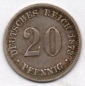 Preview: 20 Pfennig 1873 F Imperial Silver Coin