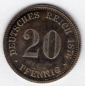 Preview: 20 Pfennig 1875 B Imperial Silver Coin