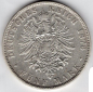 Preview: 5 Mark Saxony 1876 King Albert Silver Coin