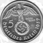 Preview: Jager 0367 - 5 Reichsmark 1937 J Hindenburg Swastika Silver Coin