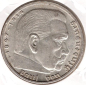 Preview: Jäger 0367 - 5 Reichsmark 1938 F Hindenburg Hakenkreuz Silbermünze