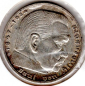 Preview: Jäger 0367 - 5 Reichsmark 1938 G Hindenburg Hakenkreuz Silbermünze
