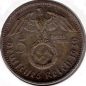 Preview: Jager 0367 - 5 Reichsmark 1939 J Hindenburg Swastika Silver Coin