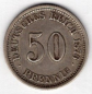 Preview: 50 Pfennig 1876 F Deutsches Kaiserreich Silbermünze