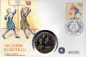 Preview: BRD Numisbrief Basketball mit 5 Dollar Niu Münze 1991