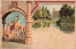 Preview: Berlin Zoologischer Garten Giraffen Litho alte Ansichtskarte o 1902