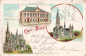 Preview: Berlin – 3 Garrison Churches – original vintage lithographic postcard, c. 1908