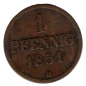 Preview: Braunschweig Lueneburg 1 Pfennig 1851 B Wilhelm