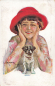 Preview: Lady with Dog Artist Card Usabal Luis o 1917