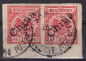 Preview: Deutsche Post in China  Michel 3 I o diagonaler Aufdruck waagerechts Paar auf Briefstück o Shanghai o 25.5.1900