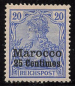 Preview: German Post in Morocco Michel 10 * unused with hinge remnant Germania