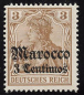 Preview: German Post in Morocco Michel 21 * unused with hinge remnant Germania