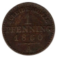 Preview: Prussia 1 Pfennig 1860 A Frederick William VI.