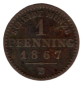 Preview: Prussia 1 Pfennig 1867 B Wilhelm I.