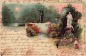 Preview: Tiergarten Berlin Lessing Denkmal Litho alte Ansichtskarte o 1902