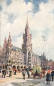 Preview: München Neues Rathaus Künstlerkarte Charles E. Flower Tucks Oilette o 1911