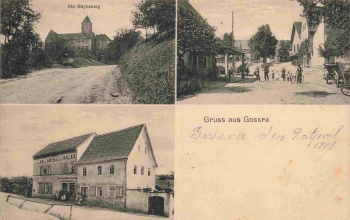 06722 Gossra Wetterzeube Gasthof  Bahnpost Leipzig-Gera Zug 366 o 1917