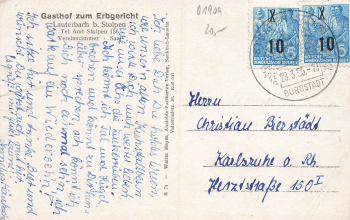 01833 Lauterbach bei Stolpen Gasthaus zum Erbgericht Schule Pfarre o 1955