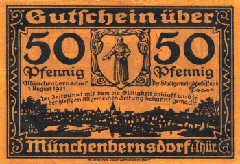 07589 Münchenbergsdorf Thüringen Notgeldschein 1921