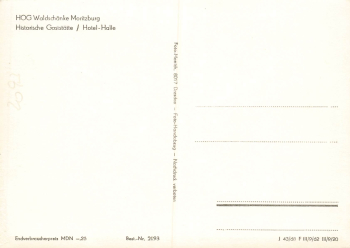 01468 Moritzburg Waldschaenke Hotel Halle * 1968 Hanich2093