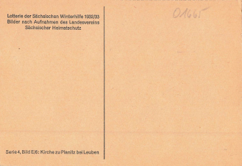 01665 Planitz bei Leuben Kabschutztal Kirche Sächsische Winterhilfe * 1932