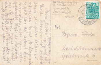 01689 Weinboehla Hauptstrasse und Dorfteich o 1953