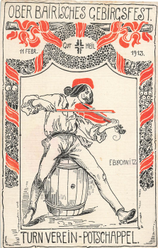01705 Freital Potschappel Turnverein Gebirgsfest 1913 Künstlerkarte Blochwitz