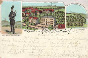 01705 Klein Naundorf Freital Bergbau Segen Gotteschacht Litho o 1901