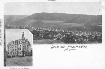 01705 Niederhaeslich Freital Restaurant Ratskeller * um 1900