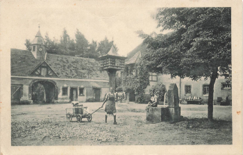 01737 Hintergersdorf Kurort Hartha Tharandt Turmhof mit Taubenhaus * um 1920