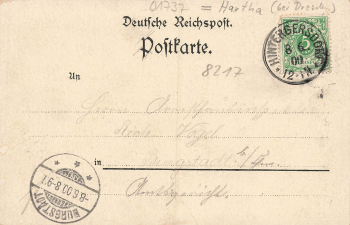 01737 Hintergersdorf Kurort Hartha Tharandt Restaurant Jltzsche Litho o 1900