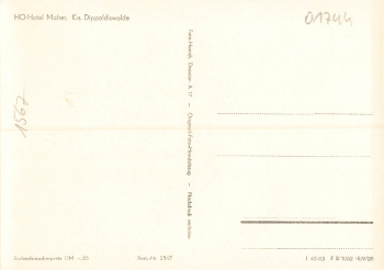 01744 Malter HO-Hotel Dippoldiswalde *1963 Hanich1567