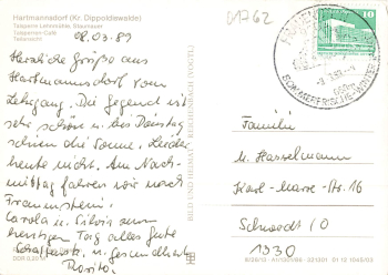 01762 Hartmannsdorf Reichenau Erzgebirge o 1989