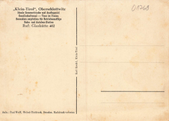 01768 Oberschlottwitz Glashütte Restaurant Klein Tirol * um 1940