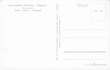 01773 Bärenstein Müglitztal Parteischule der NDPD * 1955