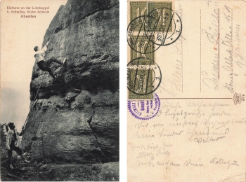 01814 Lehnkuppel Sandstein Klettern Saechsische Schweiz o 1921