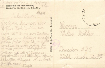01824 Bielatal Reich School for Work Management Saxon Switzerland o 1948