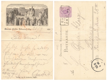 01847 Bastei Saxon Switzerland private postal stationery predecessor card o September 28, 1887