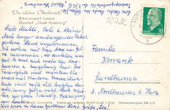 02708 Lauba Oberlausitz Gasthof Stadt Hamburg o 1965