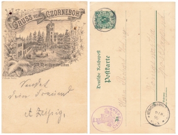 02733 Czorneboh private postal stationery forerunner card o Pommritz 9.8.1895