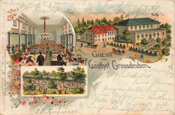 04564 Grossdeuben Böhlen Gasthof Litho o 1900