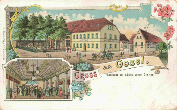 04639 Gosel Ponitz Gasthaus zur sächsischen Grenze Litho o 1911