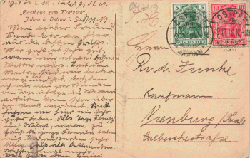 04749 Jahna Jahnatal Gasthaus zum Kratzsch o 1919