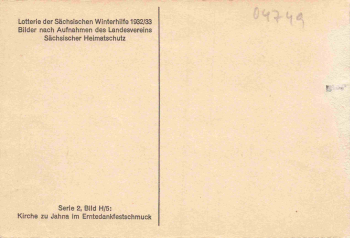 04749 Jahna Jahnatal Kirche * 1932 Sächsische Winterhilfe