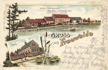04808 Frauwalde Lossatal Gasthof zum Waldschlösschen Litho o1901