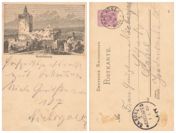 06628 Rudelsburg Privatganzsache Vorläuferkarte o Bad Kösen 3.5.1889