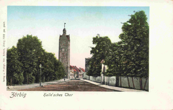 06780 Zörbig Anhalt Hallesches Thor golden windos Karte * um 1900